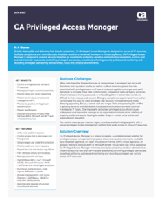 ca datasheet privileged manager access